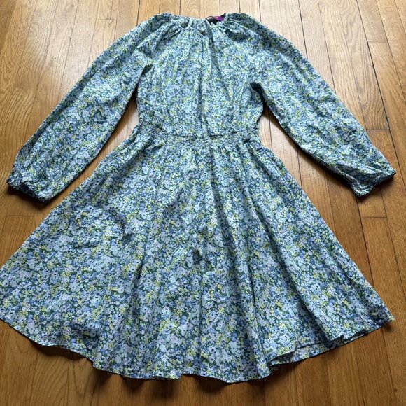 J.Crew Size S Blue Floral Palermo Liberty Thorpe Hill Smocked Waist Mini Dress - Picture 12 of 16